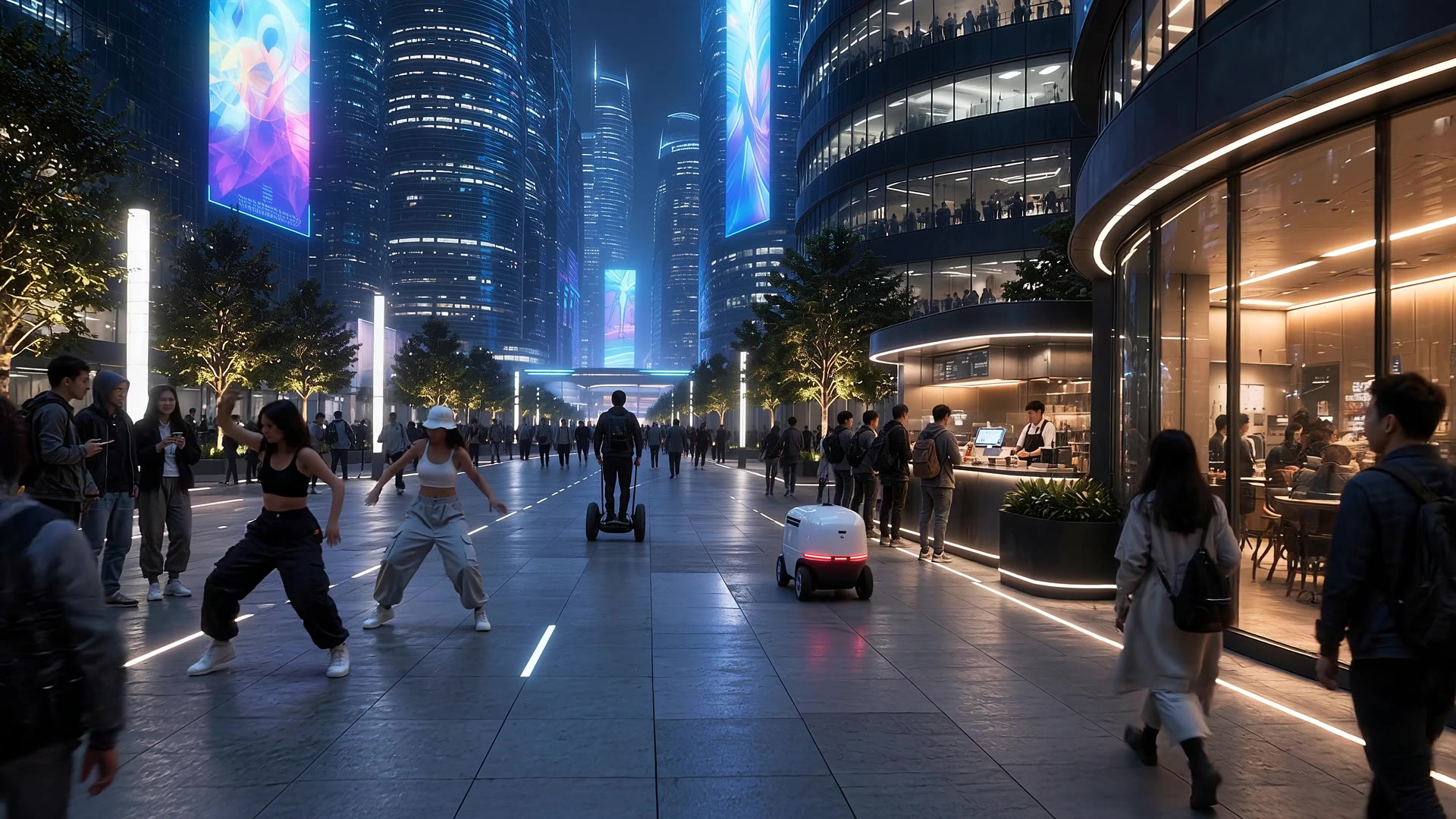 Walking on down the boulevard.