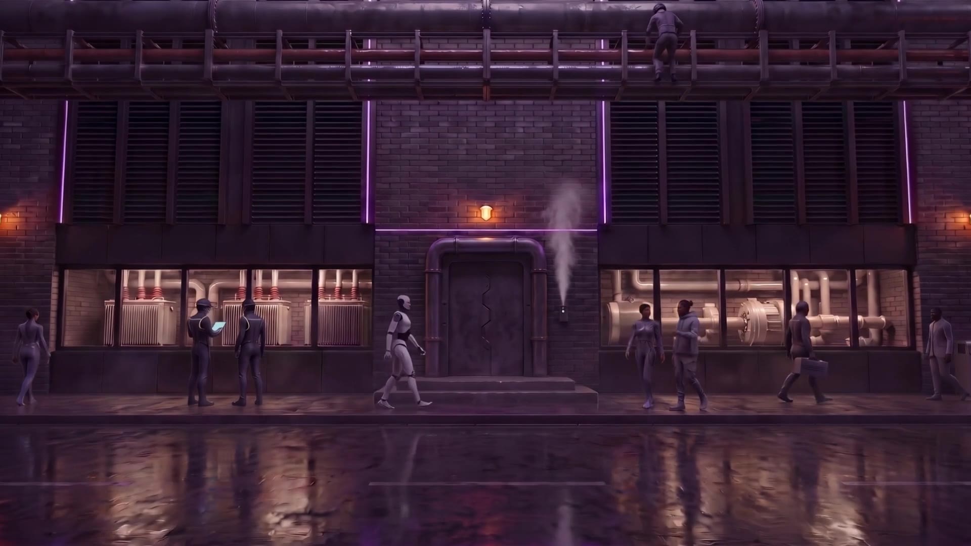 The plant's street door.